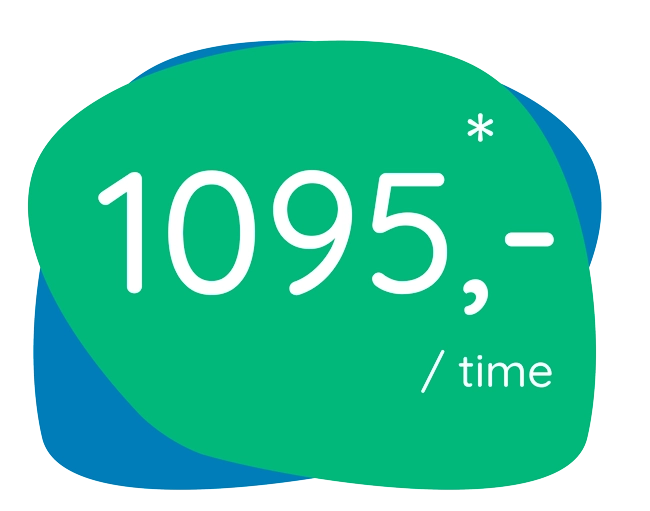 En skilt der viser vi tager 1095,- i timen